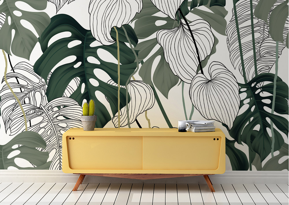 Toile adhésive repositionnable éco-conçue et recyclable : Jungle & Tropic Bi Color