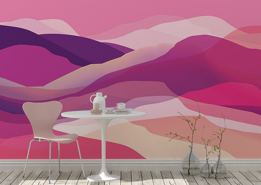 Toile adhésive repositionnable éco-conçue et recyclable : Art & Abstrait Peace Pink